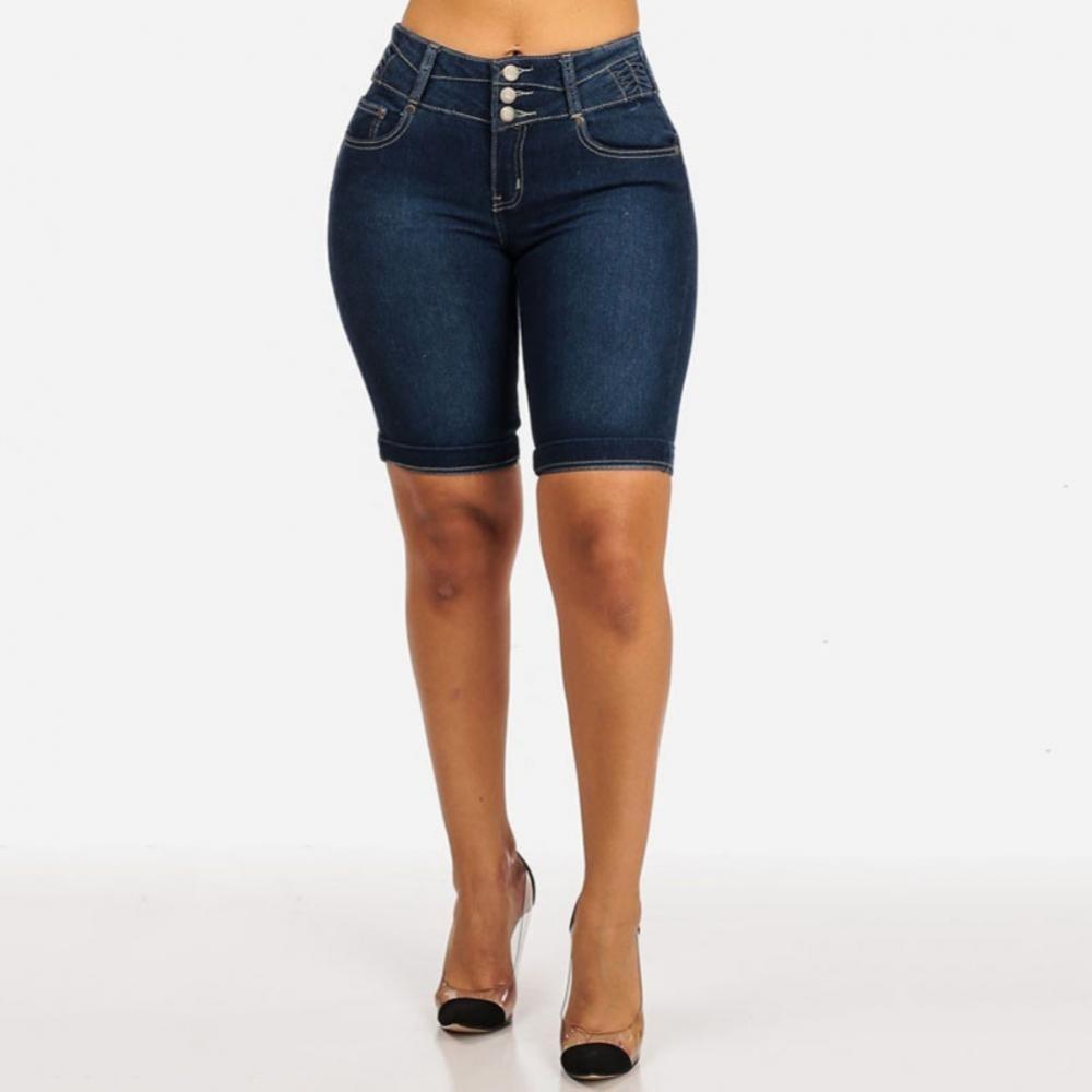 Women's Shorts Women Denim Shorts Casual High-Waist Skinny Slim-Fit Jean Shorts