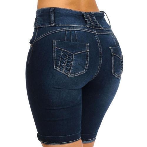 Women's Skinny High Waist Ripped Hole Stretchy Distressed Midi Short Jeans  Washed Slim Denim Shorts – Essish