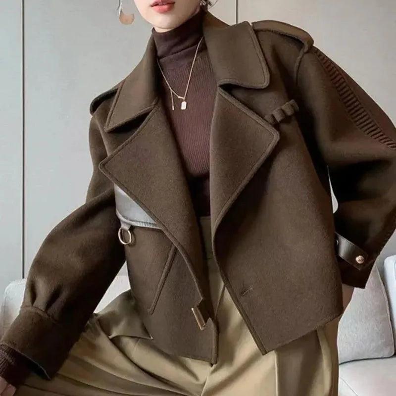 Women's Coats & Jackets Women Faux Woolen Jacket Fall Winter Fashion Coat