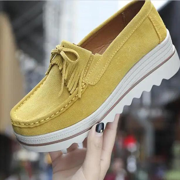 Women's Shoes - Flats Women Flats Platform Shoes Casual Thick Tassel Slip On Loafers