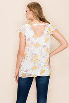 Women's Shirts Women Floral Print Ruffle Blouse