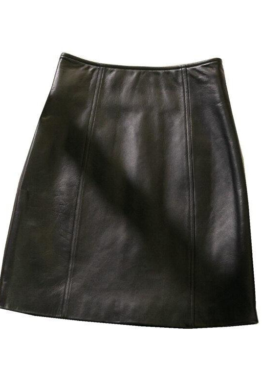 Women's Skirts Women Harajuku Kawaii Casual Genuine Leather High Waist Thin Skirt