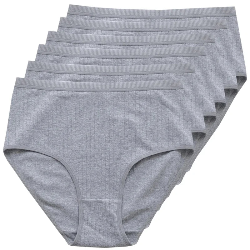 women panties cotton, gray, comfortable everyday wear, set of five