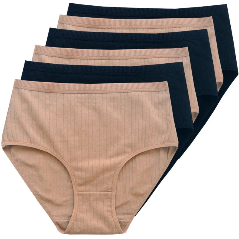 women panties cotton in beige and navy, comfortable everyday wear