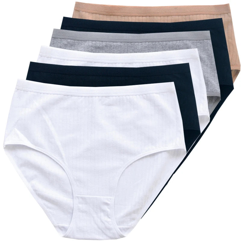 women panties cotton, pack of six in white and assorted colors