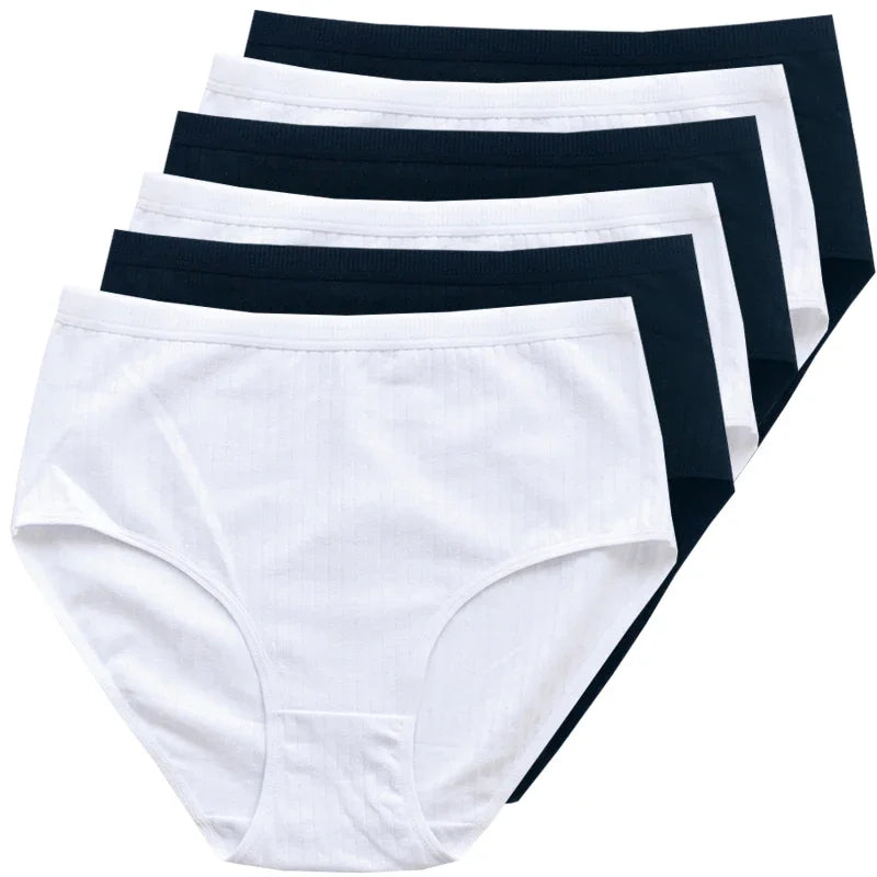 women panties cotton, set of five, black and white, comfortable everyday wear