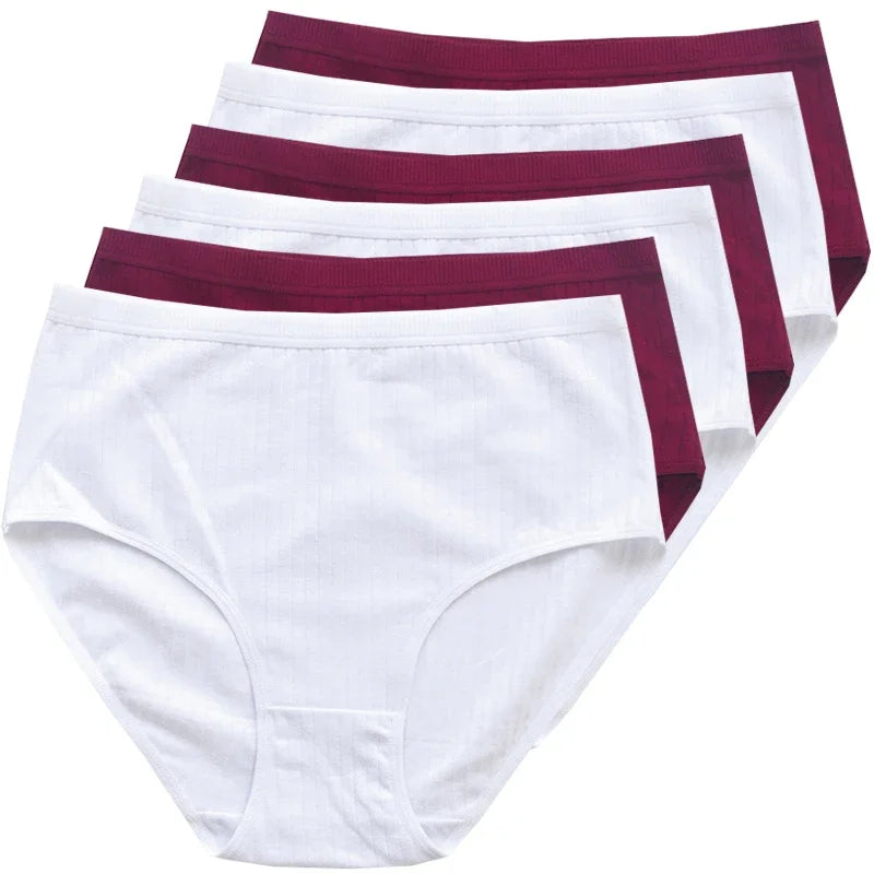women panties cotton, white and maroon colors, comfortable everyday wear