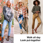 Women's Ankle Boots, Casual Round Toe Low Heel Zip Short Booties – 3/4 angle view