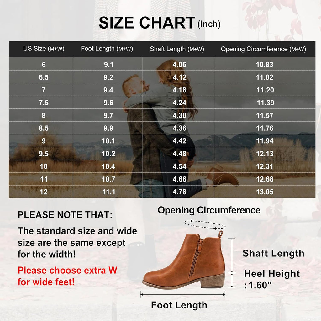 Women's Ankle Boots, Casual Round Toe Low Heel Zip Short Booties – pair view