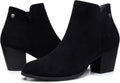 Women's Ankle Boots Heel: Chunky Low Heeled Almond Toe Booties – opposite side view