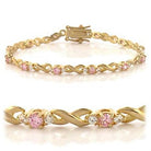 Women's Jewelry - Bracelets Women's Bracelets - 46804 - Gold Brass Bracelet with AAA Grade CZ in Rose