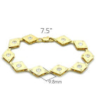 Women's Jewelry - Bracelets Women's Bracelets - LO2007 - Matte Gold & Gold Brass Bracelet with AAA Grade CZ in Clear