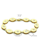 Women's Jewelry - Bracelets Women's Bracelets - LO2010 - Matte Gold & Gold Brass Bracelet with AAA Grade CZ in Clear