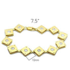 Women's Jewelry - Bracelets Women's Bracelets - LO2017 - Matte Gold & Gold Brass Bracelet with AAA Grade CZ in Clear