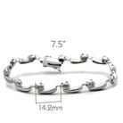 Women's Jewelry - Bracelets Women's Bracelets - LO2023 - Matte Rhodium & Rhodium Brass Bracelet with No Stone