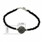 Women's Jewelry - Bracelets Women's Bracelets - LO2048 - Rhodium + Ruthenium Brass Bracelet with Top Grade Crystal in Jet