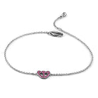 Women's Jewelry - Bracelets Women's Bracelets - LO3229 - Rhodium Brass Bracelet with Top Grade Crystal in Rose