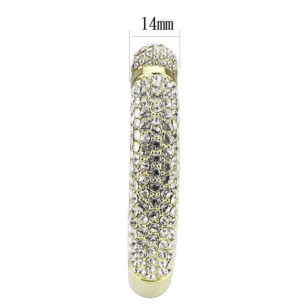 Women's Jewelry - Bracelets Women's Bracelets - LO4311 - Flash Gold Brass Bangle with Top Grade Crystal in Clear