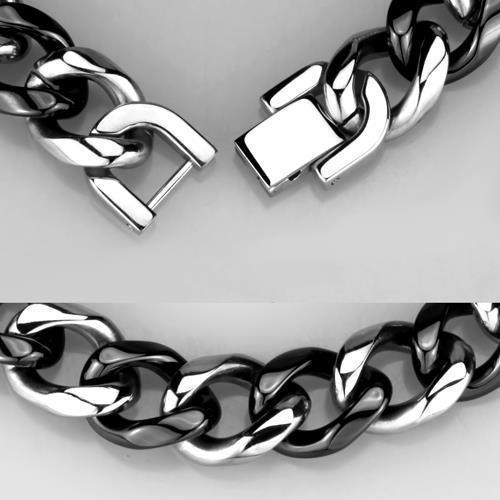 Women's Jewelry - Bracelets Women's Bracelets Style No. 3W1000 - High polished (no plating) Stainless Steel Bracelet with Ceramic in Jet