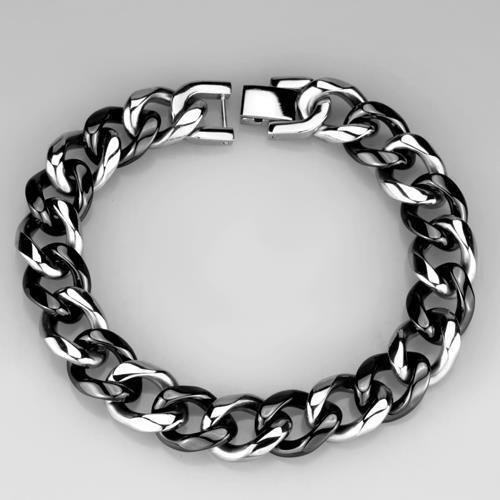 Women's Jewelry - Bracelets Women's Bracelets Style No. 3W1000 - High polished (no plating) Stainless Steel Bracelet with Ceramic in Jet