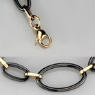 Women's Jewelry - Bracelets Women's Bracelets Style No. 3W1005 - IP Rose Gold(Ion Plating) Stainless Steel Bracelet with Ceramic in Jet