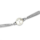 Women's Jewelry - Bracelets Women's Bracelets Style No. 3W1041 - Rhodium Brass Bracelet with Synthetic Pearl in White