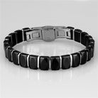 Women's Jewelry - Bracelets Women's Bracelets Style No. 3W990 - High polished (no plating) Stainless Steel Bracelet with Ceramic in Jet