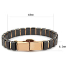 Women's Jewelry - Bracelets Women's Bracelets Style No. 3W992 - IP Rose Gold(Ion Plating) Stainless Steel Bracelet with Ceramic in Jet