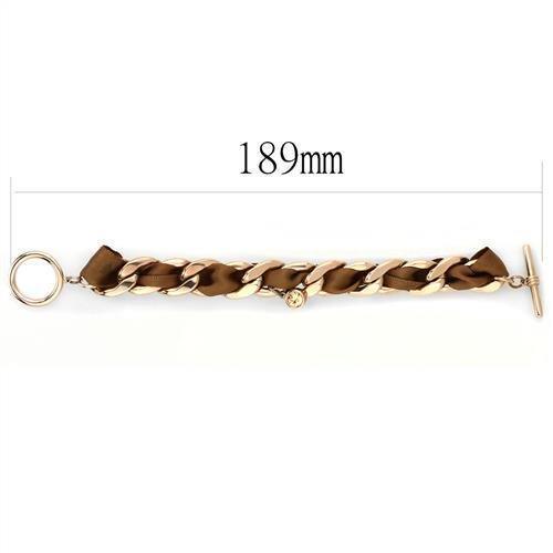Women's Jewelry - Bracelets Women's Bracelets - TK3066 - IP Rose Gold(Ion Plating) Stainless Steel Bracelet with Top Grade Crystal in Light Peach