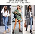 Women's Chelsea Ankle Boots Pull-On Low Heel Booties 9607 – 3/4 angle view