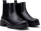 Women's Chelsea Ankle Boots Pull-On Low Heel Booties 9607 – toe close-up