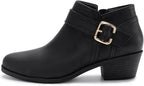 Women's Chunky Low Heel Short Ankle Boots – back view