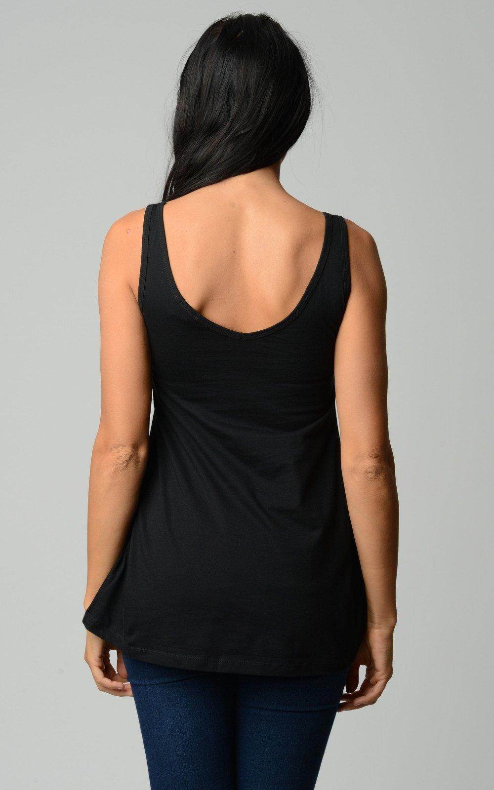 Women's Cotton Jersey V-Neck Tank - VacationGrabs