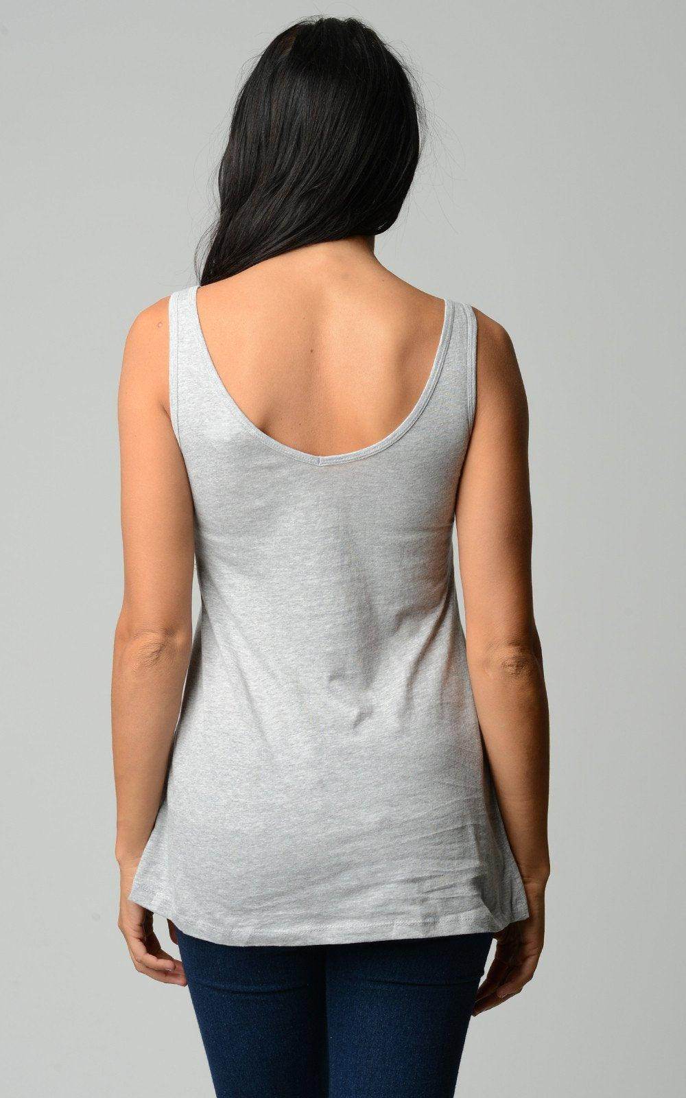 Women's Cotton Jersey V-Neck Tank - VacationGrabs