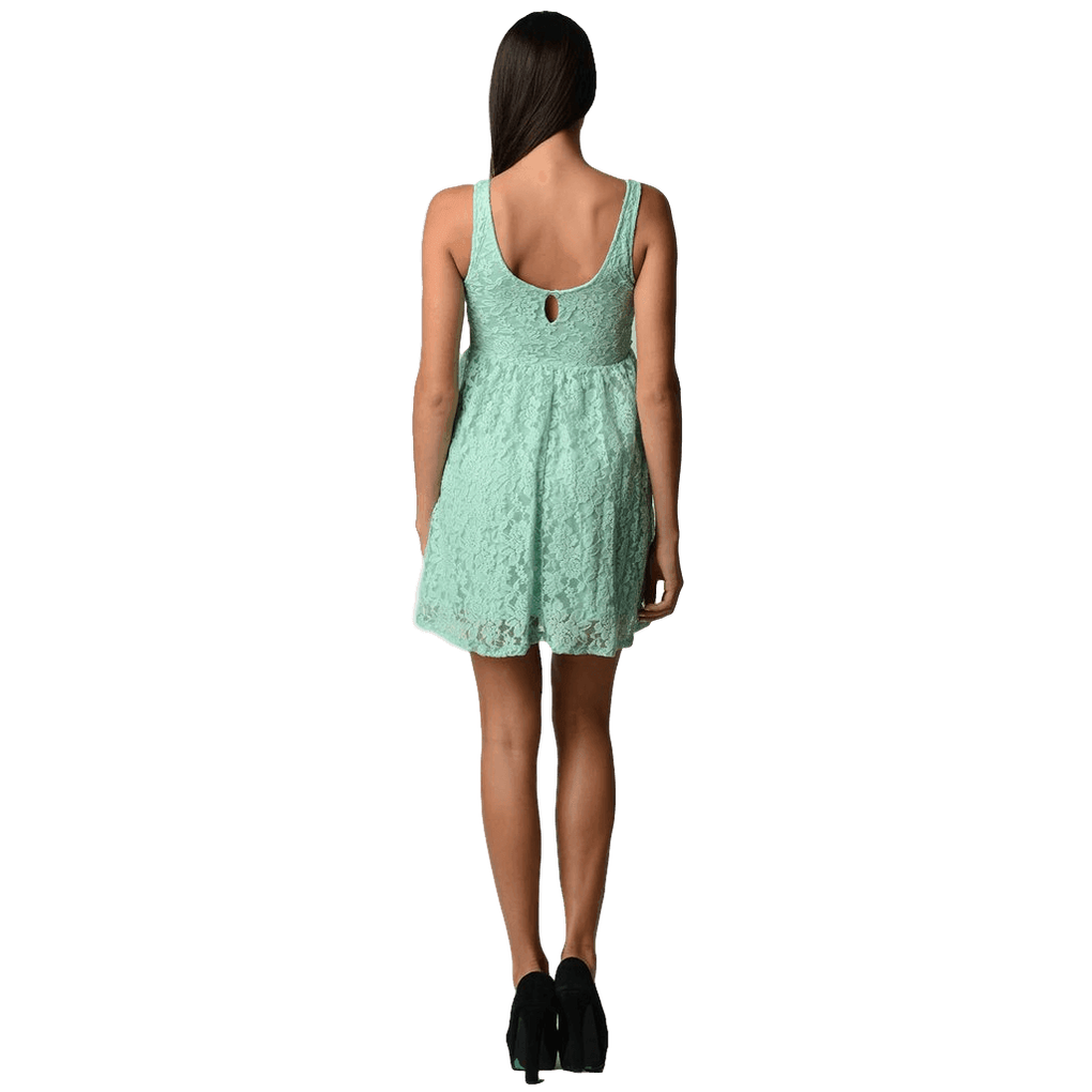 Women's Empire Waist Allover Lace Dress - VacationGrabs