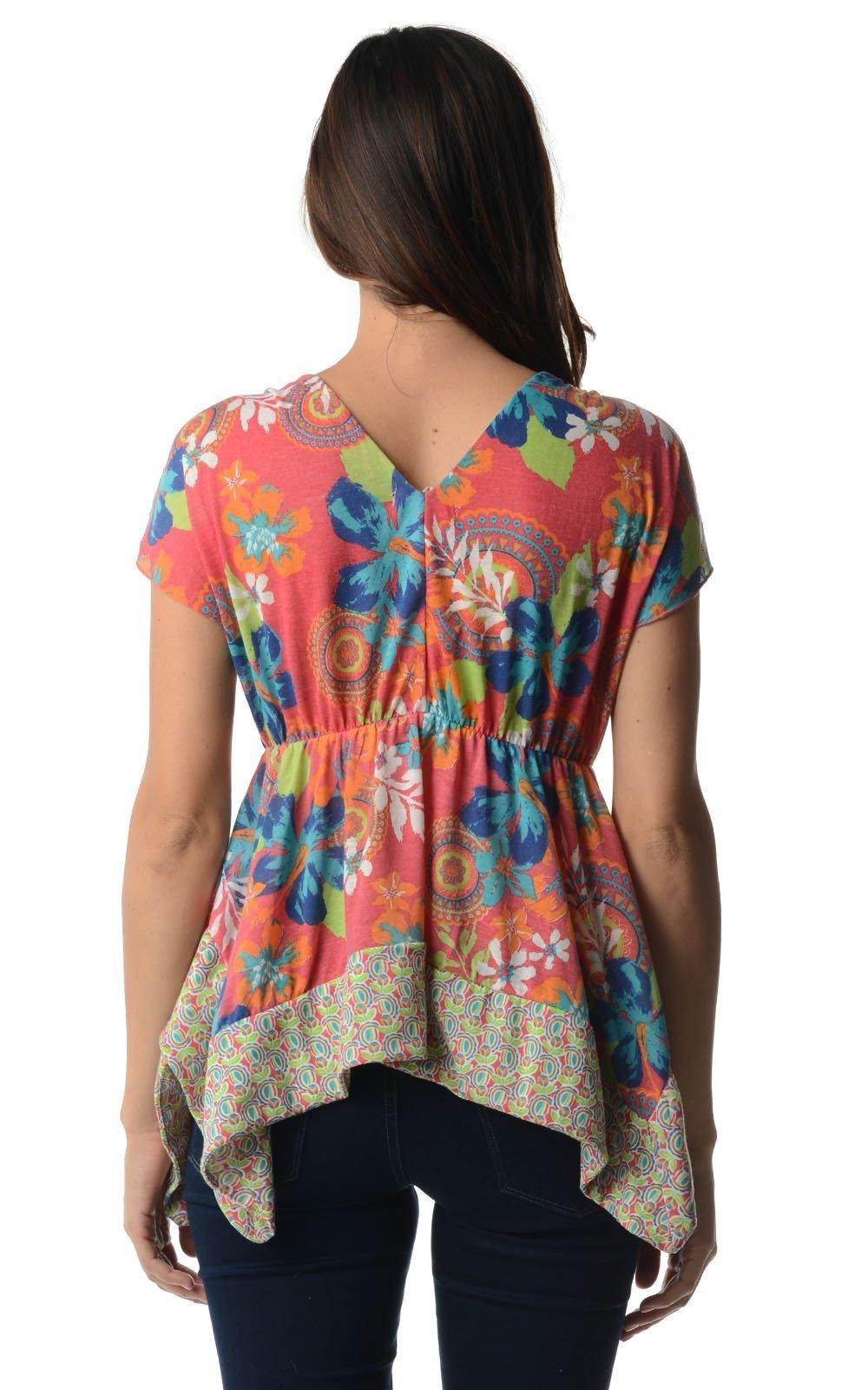 Women's Floral Printed Flutter Top - VacationGrabs