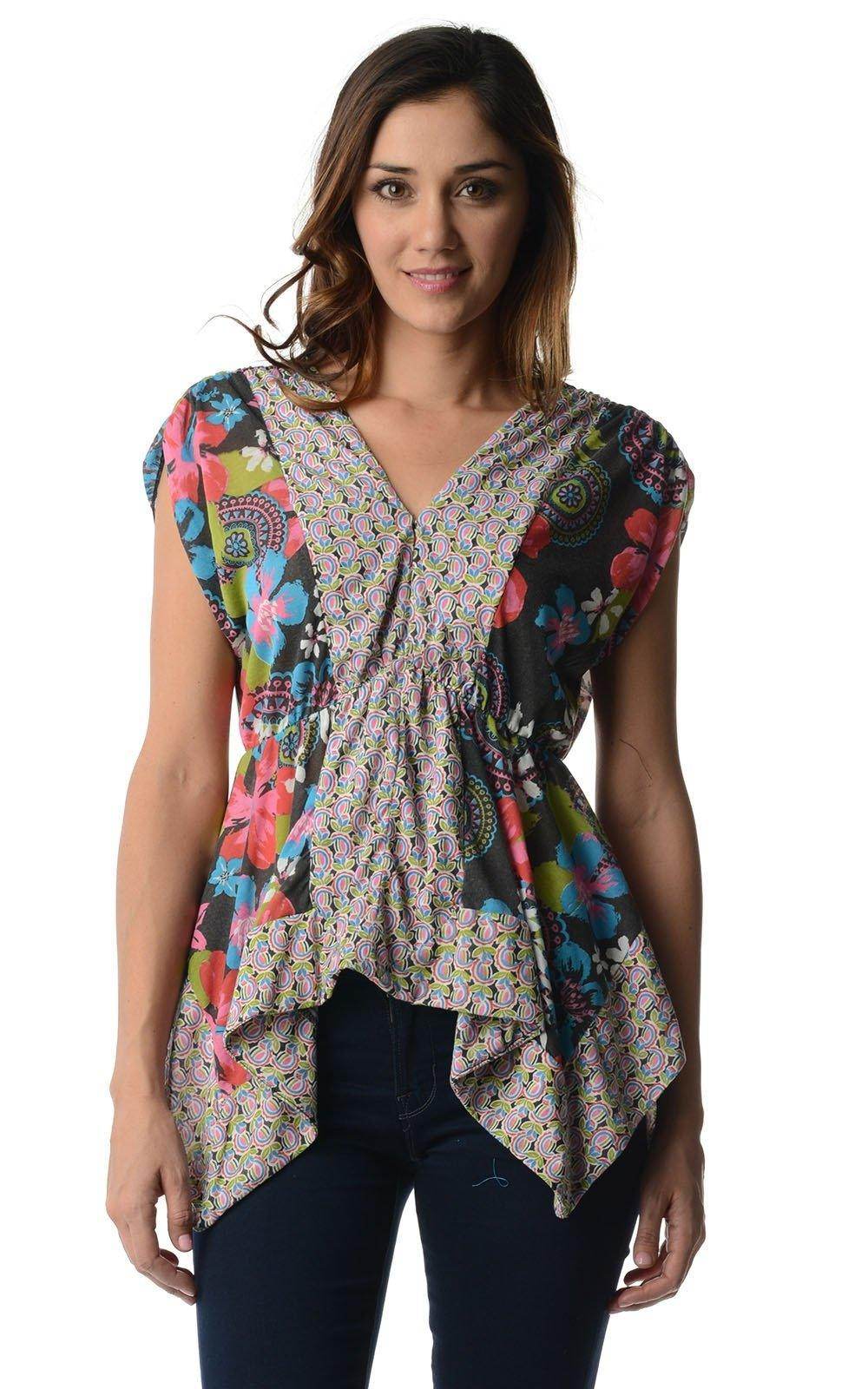 Women's Floral Printed Flutter Top - VacationGrabs