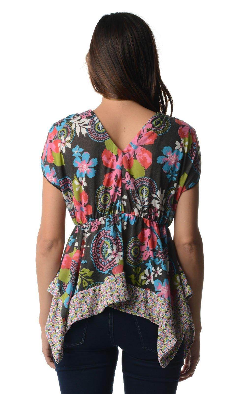 Women's Floral Printed Flutter Top - VacationGrabs