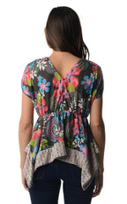 Women's Floral Printed Flutter Top - VacationGrabs