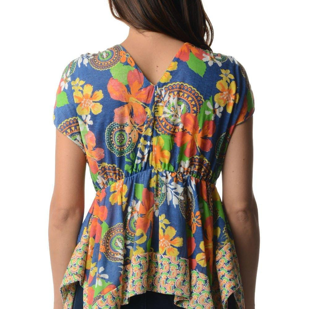 Women's Shirts Women's Floral Printed Flutter Top