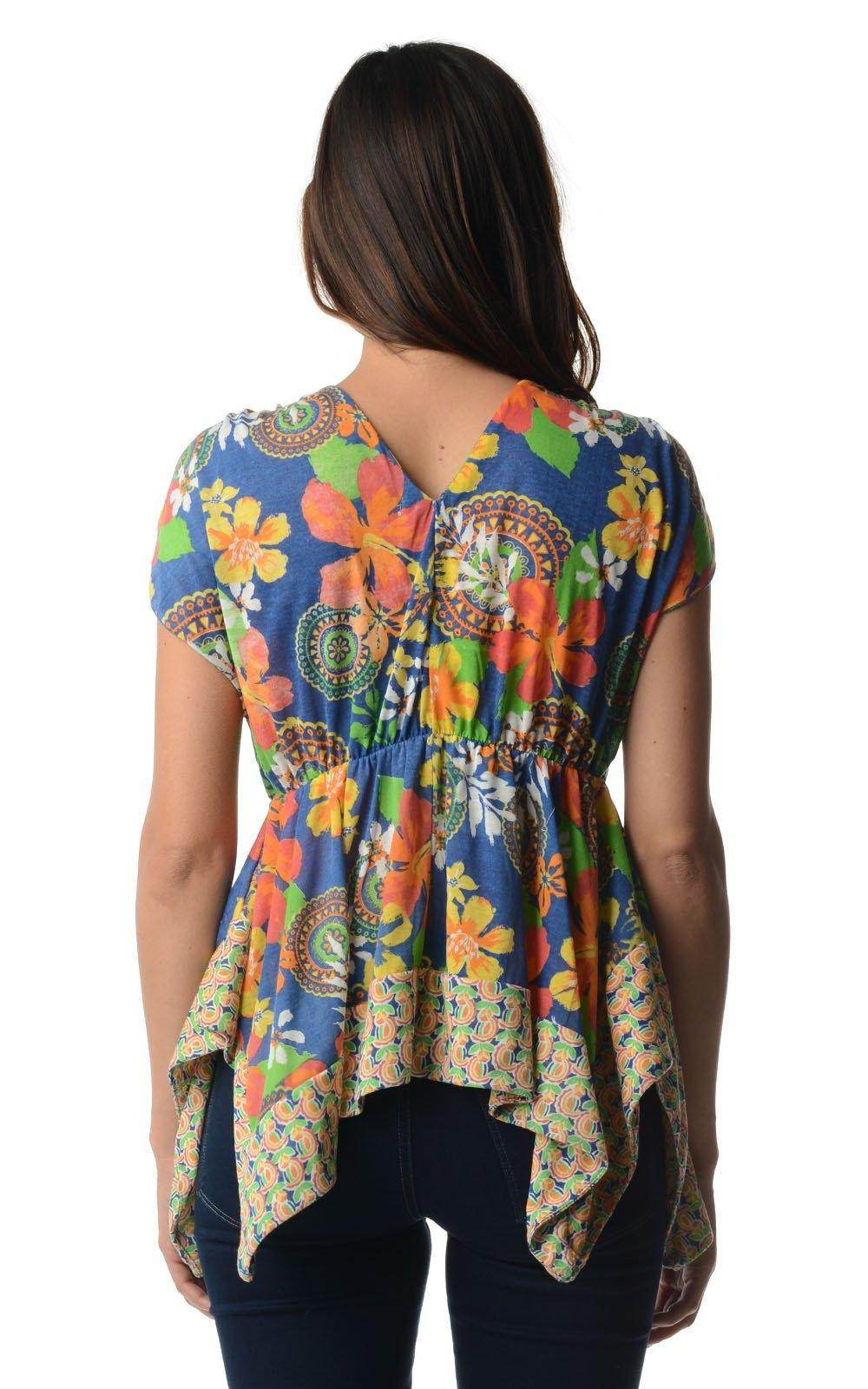 Women's Floral Printed Flutter Top - VacationGrabs
