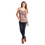 Women's Floral Printed Lace Tank - VacationGrabs