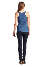 Women's Henley Tank with Lurex Thread - VacationGrabs