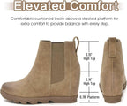 Women's Hidden Heel Chelsea Ankle Wedge Boots – side profile