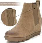 Women's Hidden Heel Chelsea Ankle Wedge Boots – back view