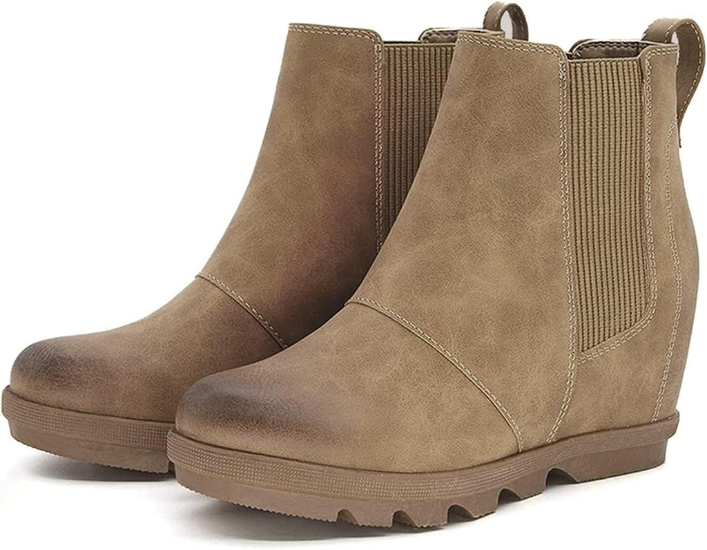 Women's Hidden Heel Chelsea Ankle Wedge Boots – opposite side view