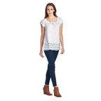 Women's Jersey Keyhole Top with Hem Detail - VacationGrabs
