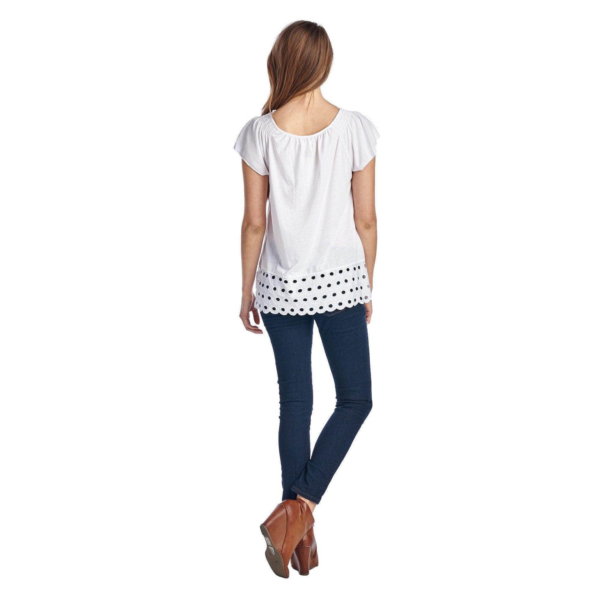 Women's Jersey Keyhole Top with Hem Detail - VacationGrabs