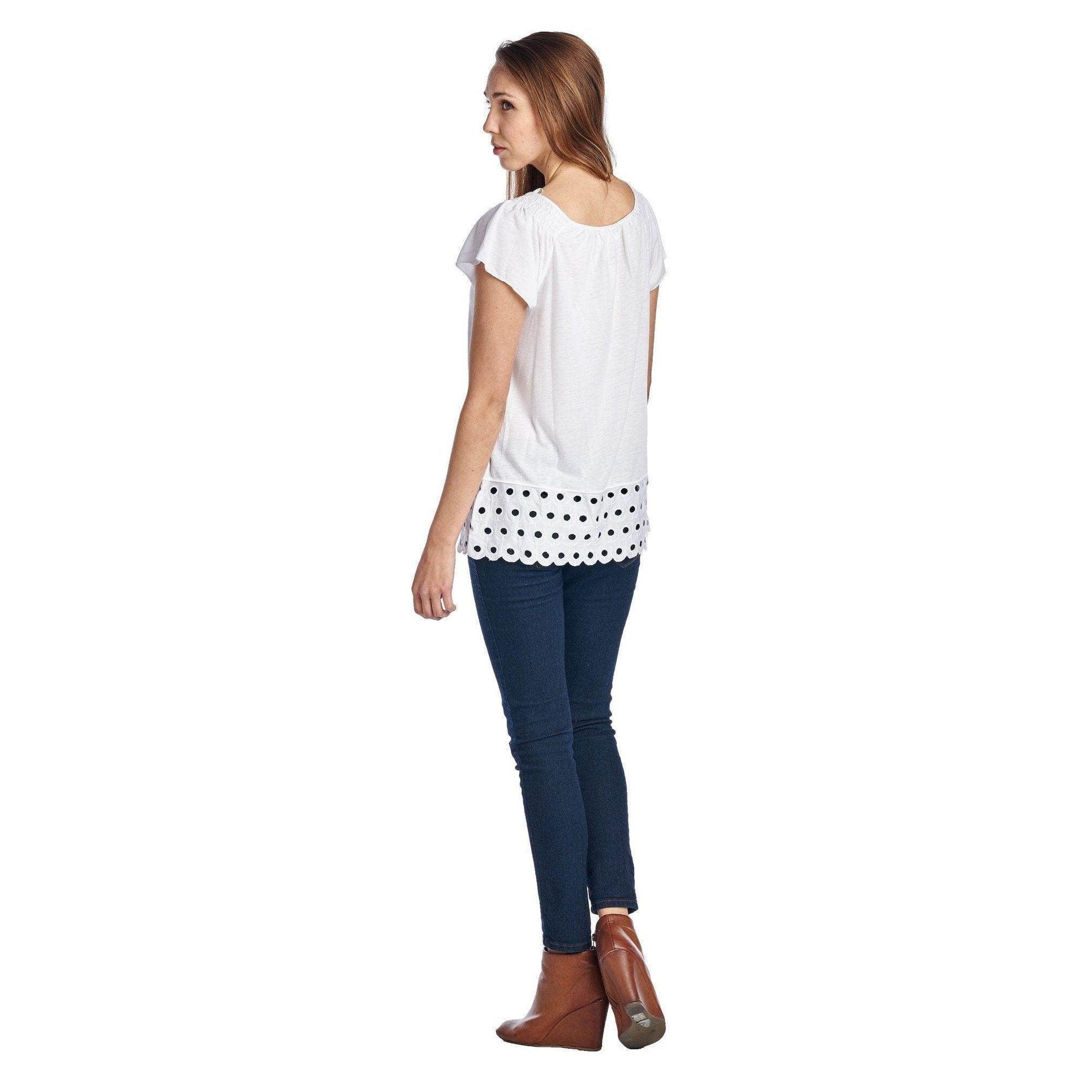 Women's Jersey Keyhole Top with Hem Detail - VacationGrabs