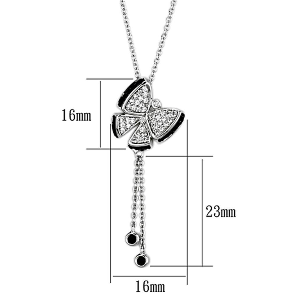 Women's Jewelry - Necklaces Women's Jewelry Style No. 3W441 - Rhodium + Ruthenium Brass Necklace